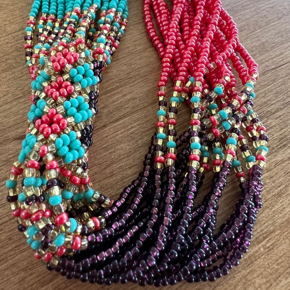 Handmade Mexican beaded necklace and bracelet